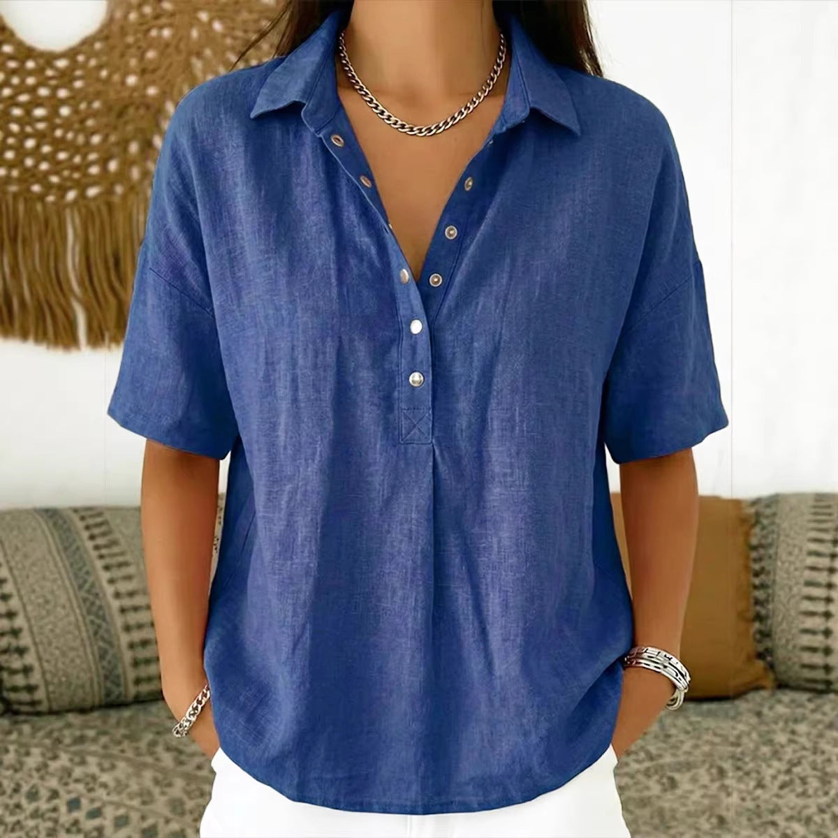 Julia | Women's Relaxed Button-Up Blouse