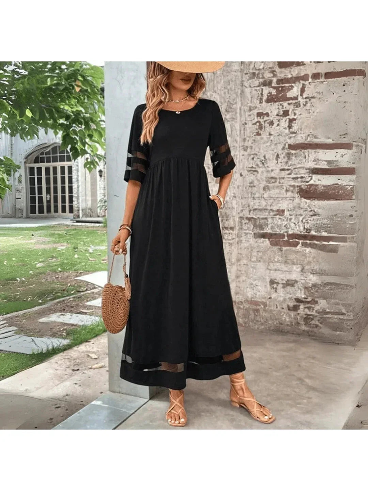 Sibongile | Sheer Panel Relaxed Maxi Dress