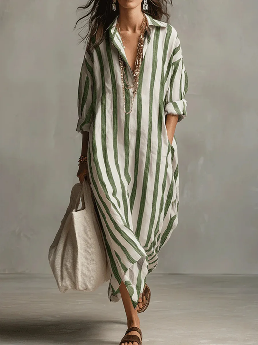 Zinhle | Women's Maxi Shirt Dress with Pockets