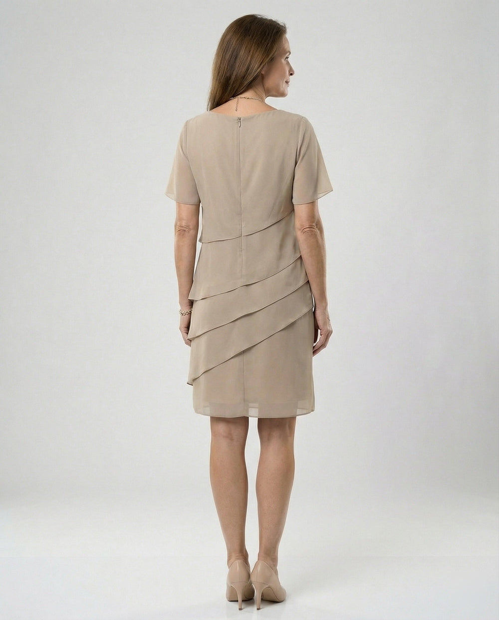 Petra | Women's Layered Chiffon Midi Dress