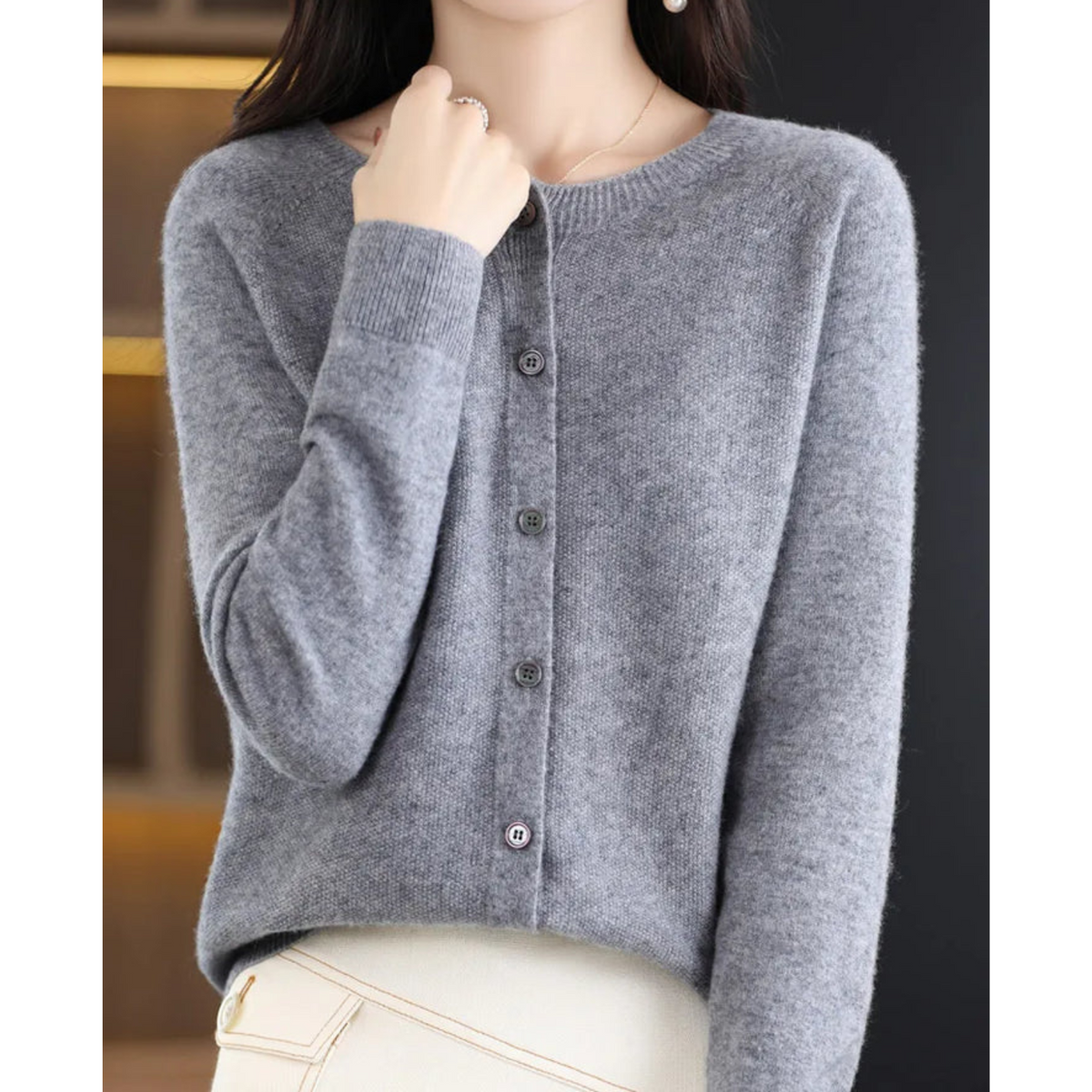 Laura | Women's Light Classic Button Cardigan