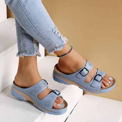 Gail | Women's Buckle Comfort Summer Slides