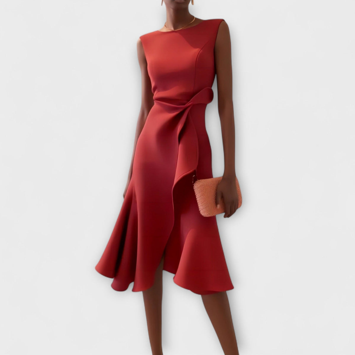 Ayanda | Women's Sleeveless Structured Midi Dress