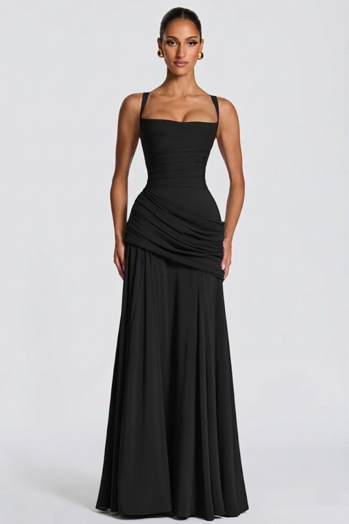 Jenna | Women's Draped Waist Maxi Dress