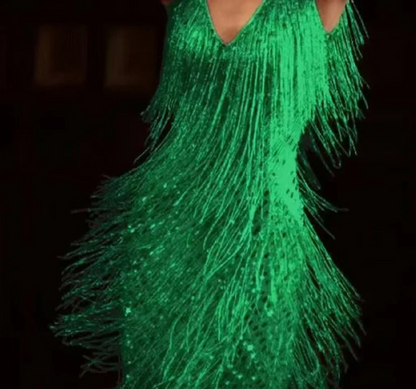 Alexis | Women's Sequin Fringe Cocktail Party Dress