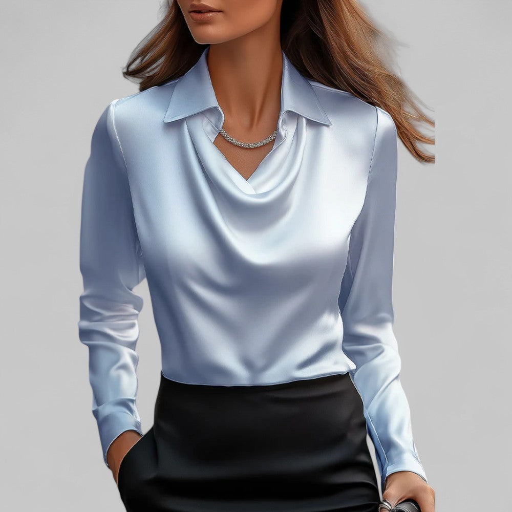 Sonja | Women's Cowl-Neck Satin Blouse