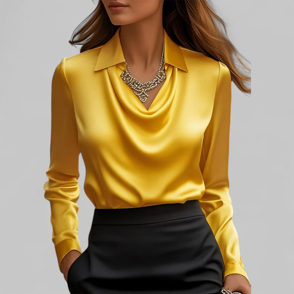 Sonja | Women's Cowl-Neck Satin Blouse