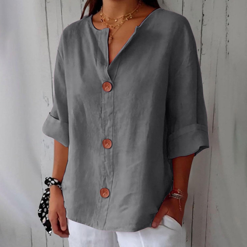 Clara | Women's Relaxed Linen-Style Blouse