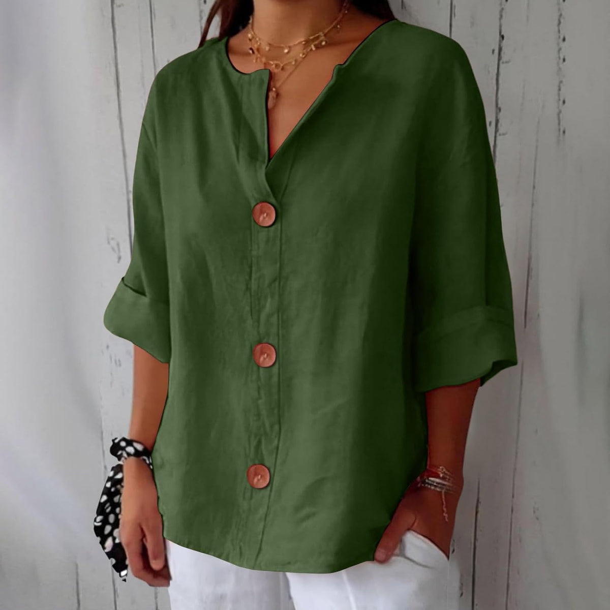 Clara | Women's Relaxed Linen-Style Blouse