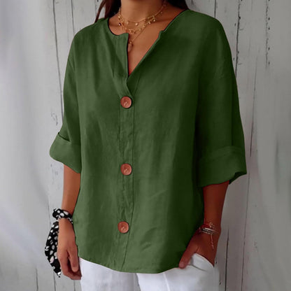 Clara | Women's Relaxed Linen-Style Blouse