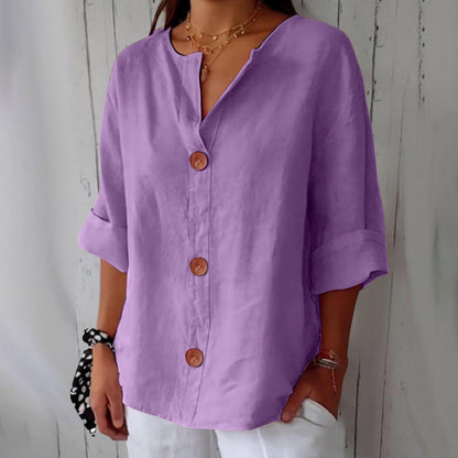 Clara | Women's Relaxed Linen-Style Blouse