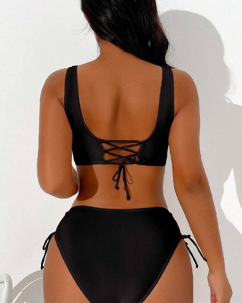 Lungile | Women's Lace-Up Bikini Set