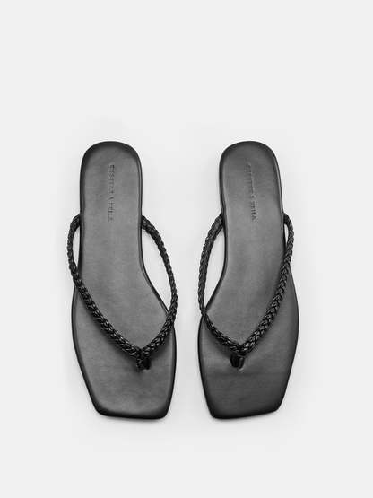 Kaci | Women’s Braided Leather Square-Toe Sandals