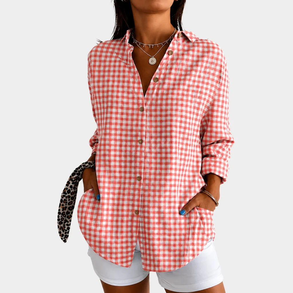 Zandy | Women's Colorful Floral Button-Up Shirt