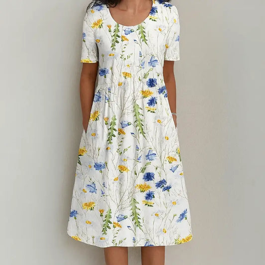 Danielle | Women's Floral Midi Dress for Effortless Elegance