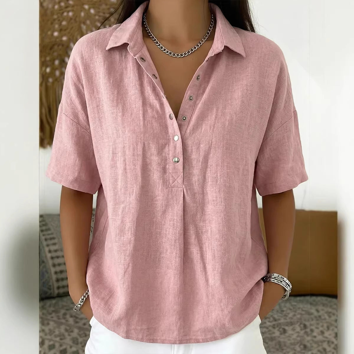 Julia | Women's Relaxed Button-Up Blouse