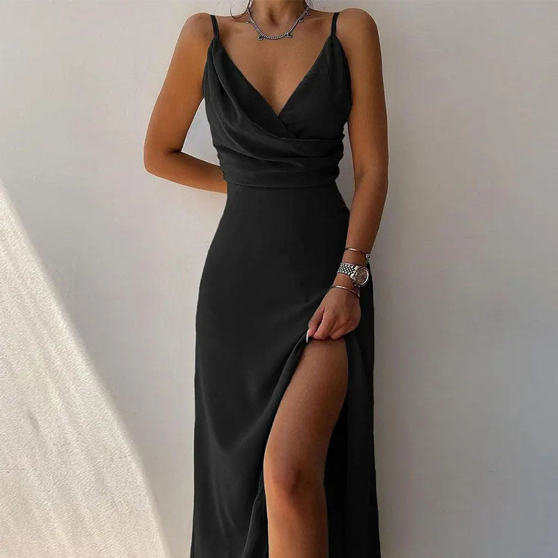 Anika | Women’s Ruched Slit Maxi Dress