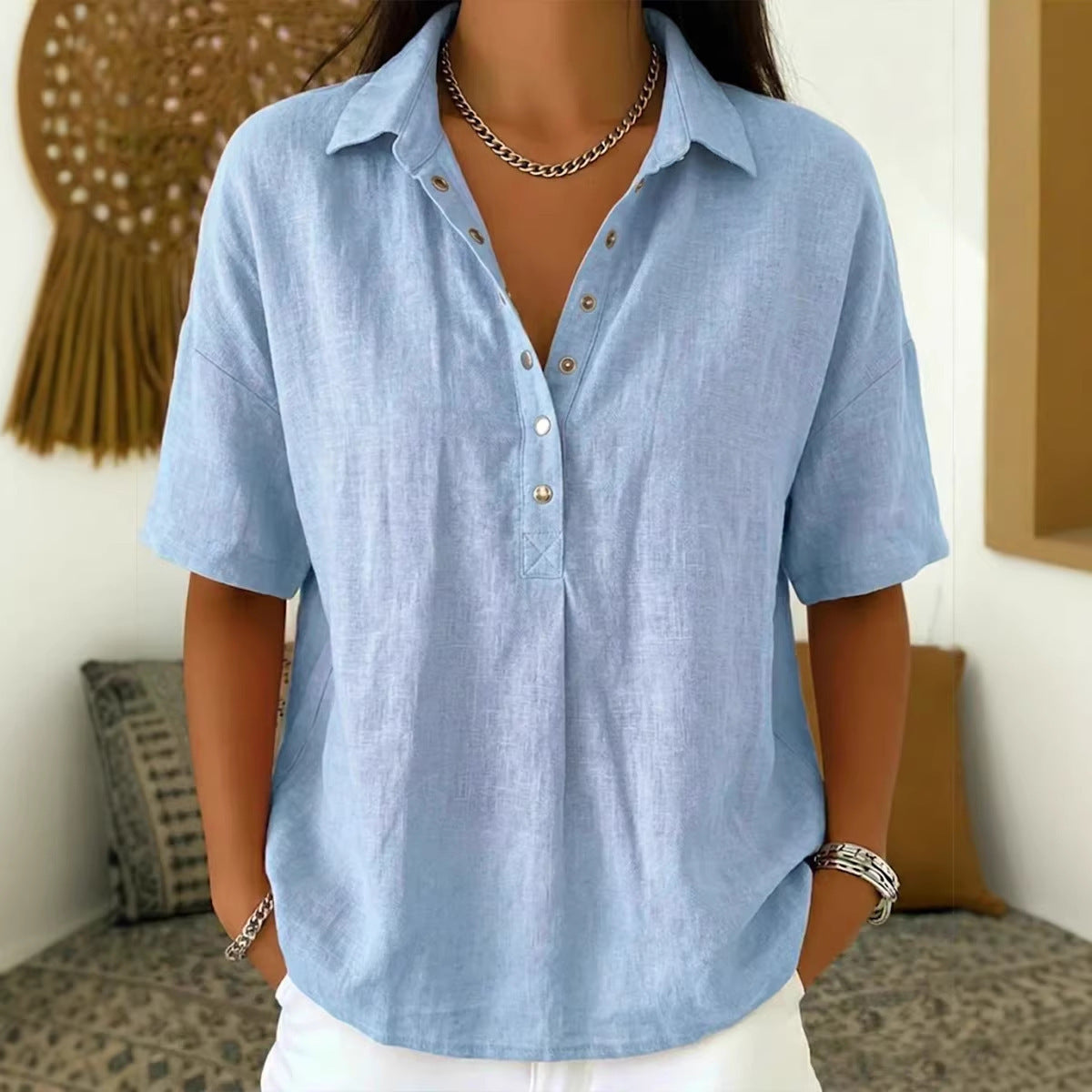 Julia | Women's Relaxed Button-Up Blouse