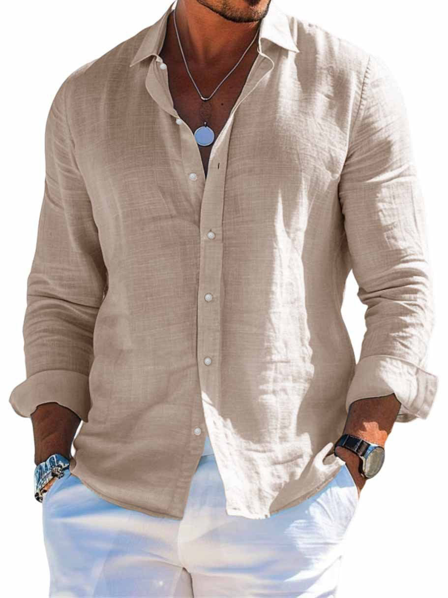 Ruan | Men's Lightweight Linen Button-Up Shirt
