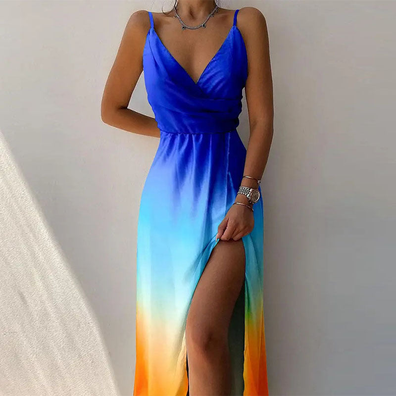 Anika | Women’s Ruched Slit Maxi Dress