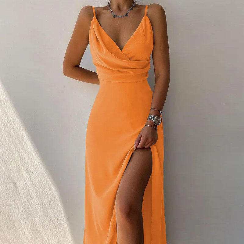 Anika | Women’s Ruched Slit Maxi Dress