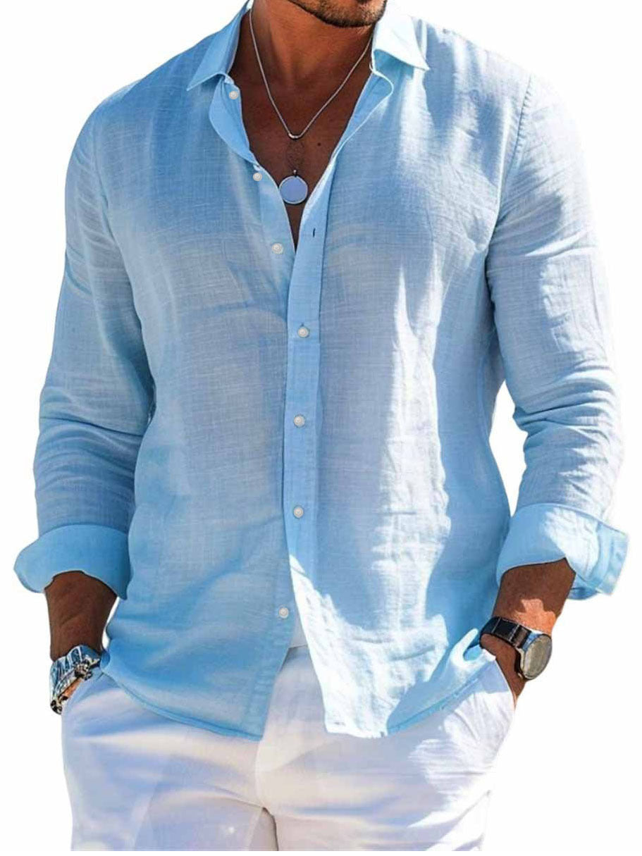 Ruan | Men's Lightweight Linen Button-Up Shirt