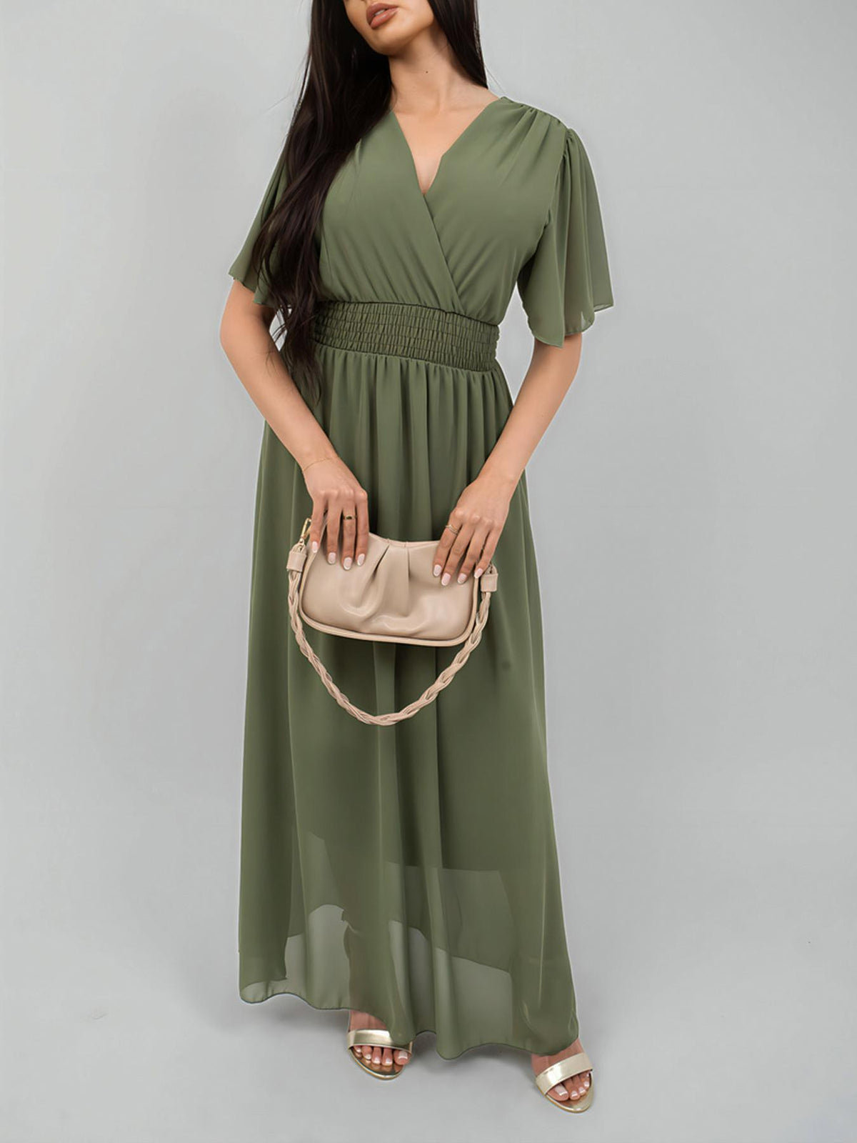 Marli | Women’s Elegant V-Neck Maxi Dress
