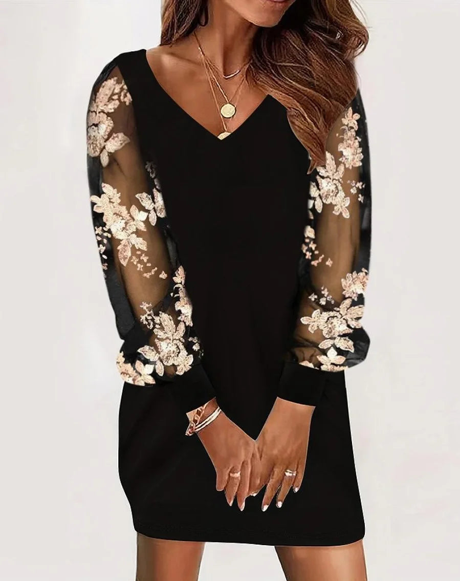 Estelle | Women’s Elegant Lace-Sleeve Dress