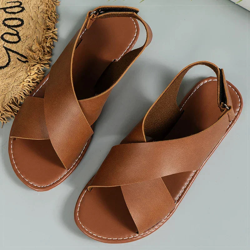 Tanya | Women’s Elegant Summer Cross-Strap Flat Sandals