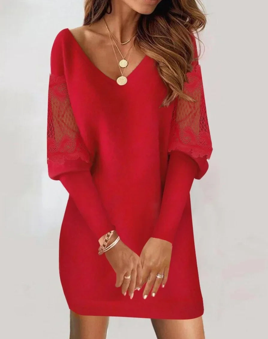 Estelle | Women’s Elegant Lace-Sleeve Dress