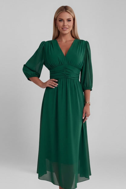 Nadine | Women’s Elegant Ruched Maxi Dress