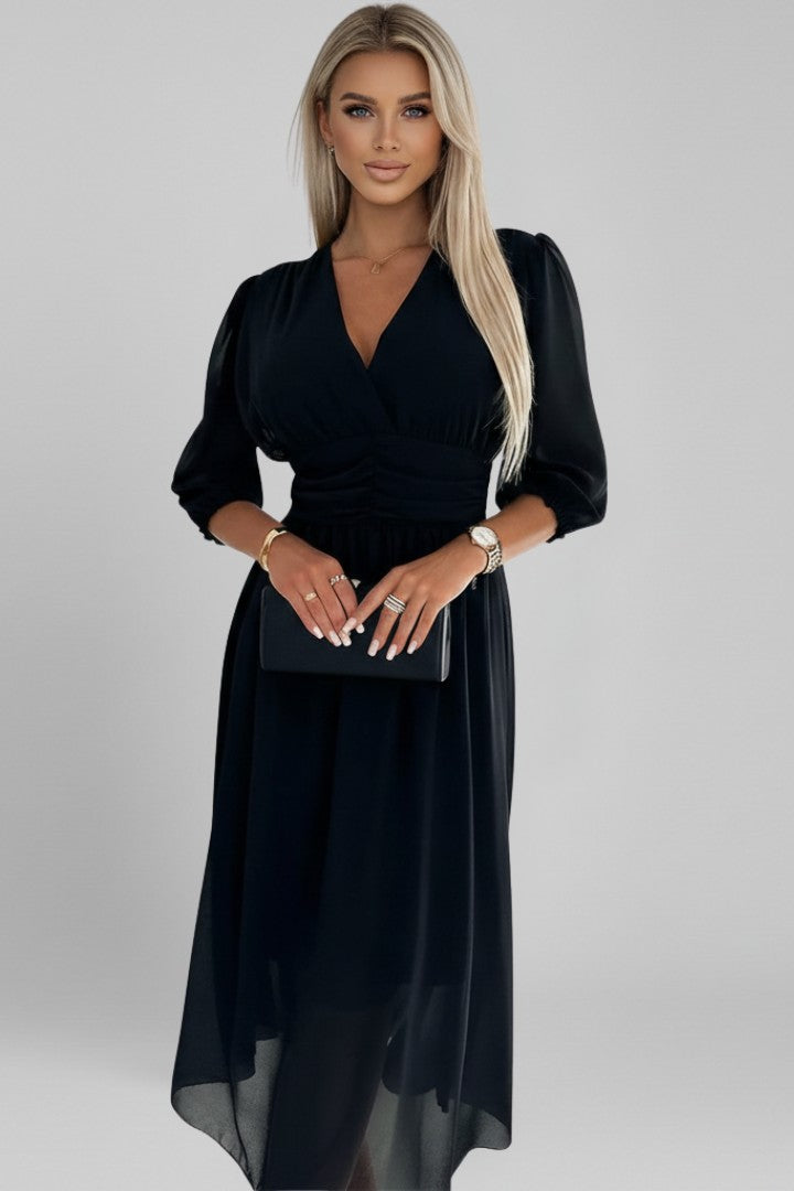 Nadine | Women’s Elegant Ruched Maxi Dress