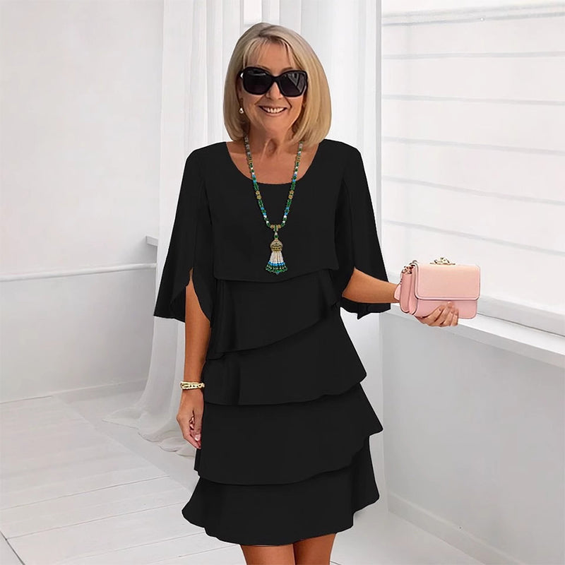 Anika | Women's Tiered Ruffle Dress with Split Sleeves