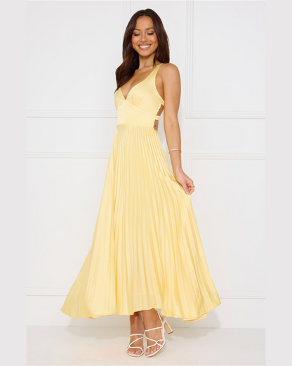 Nthabiseng | Women's Pleated Cross-Back Maxi Dress