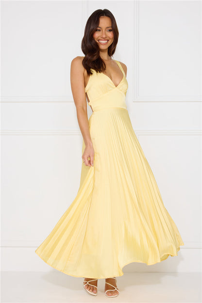 Nthabiseng | Women's Pleated Cross-Back Maxi Dress
