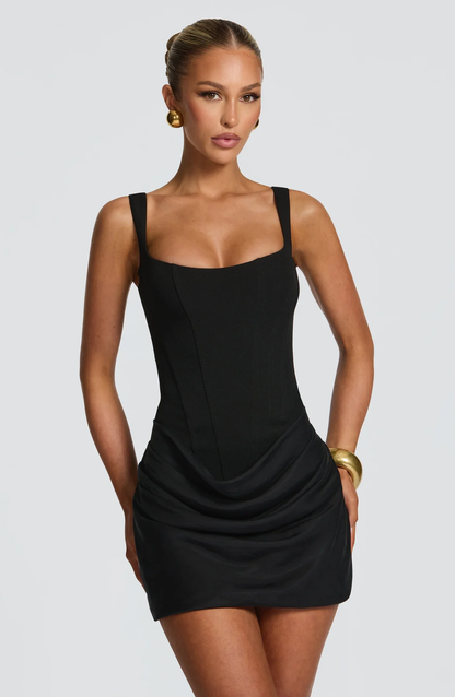 Katrin | Women's Ruched Square-Neck Mini Dress