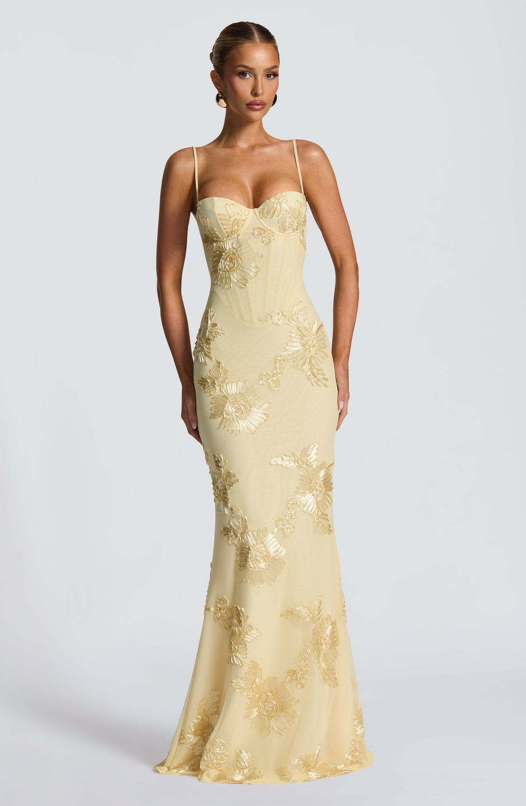Karabo | Women's Floral Appliqué Maxi Dress