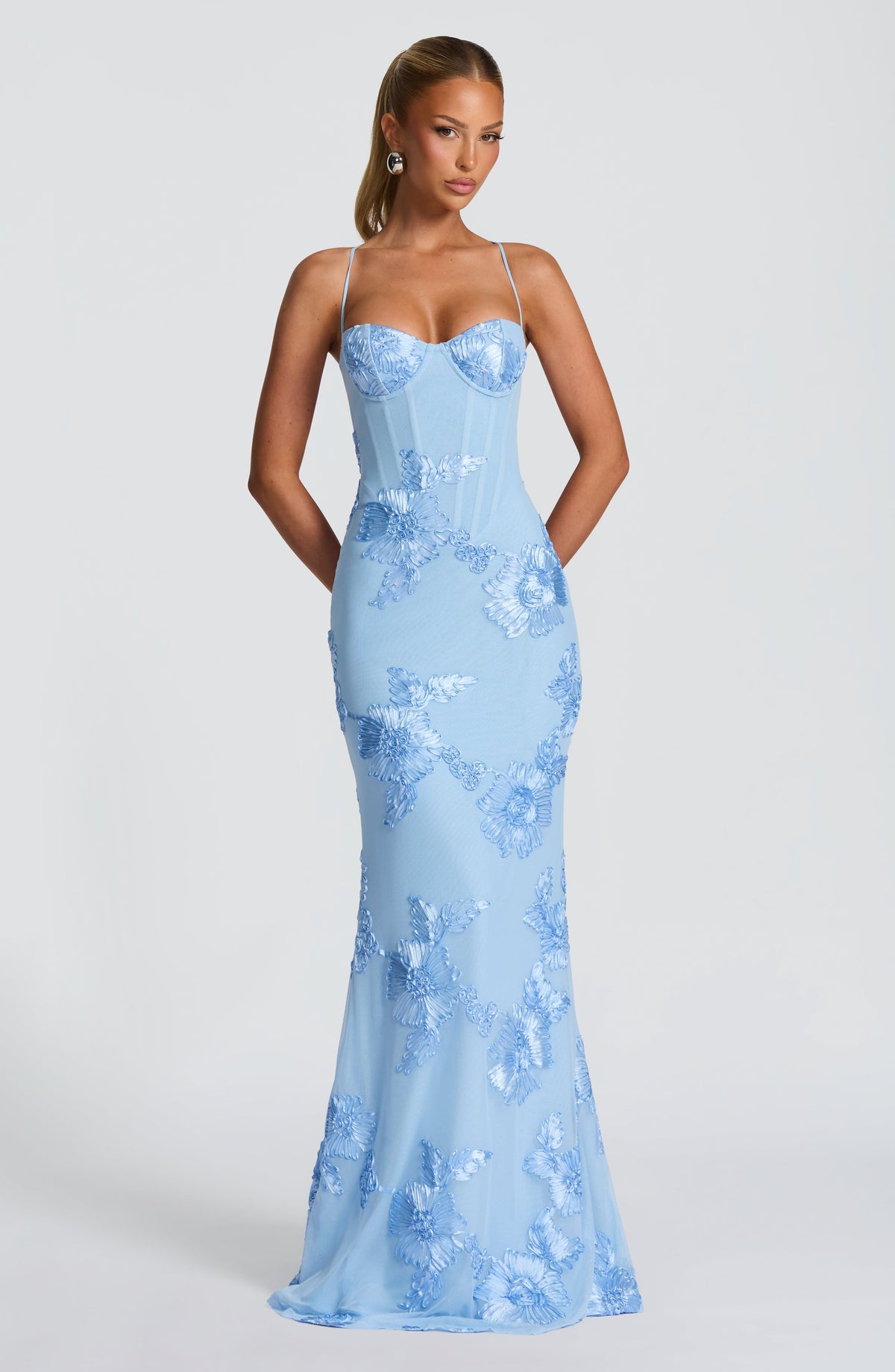 Karabo | Women's Floral Appliqué Maxi Dress