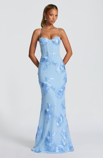 Karabo | Women's Floral Appliqué Maxi Dress