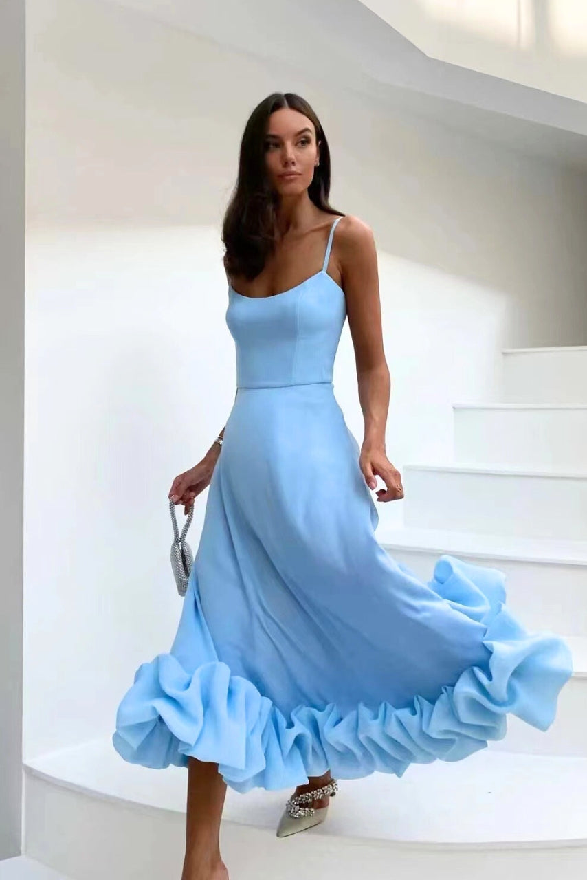 Taryn | Women's Ruffle-Hem Cami Midi Dress