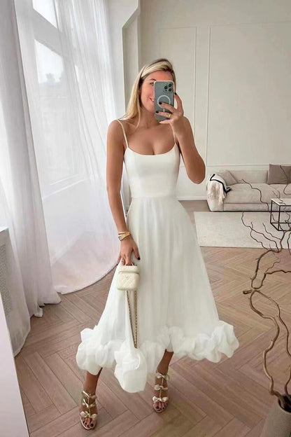 Taryn | Women's Ruffle-Hem Cami Midi Dress
