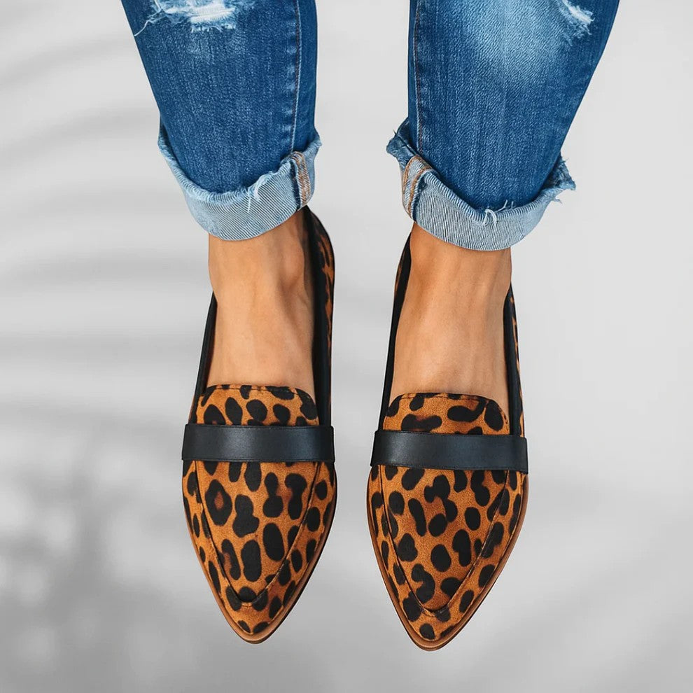 Caitlyn | Women's Stylish Suede Pointed Toe Wedge Loafers