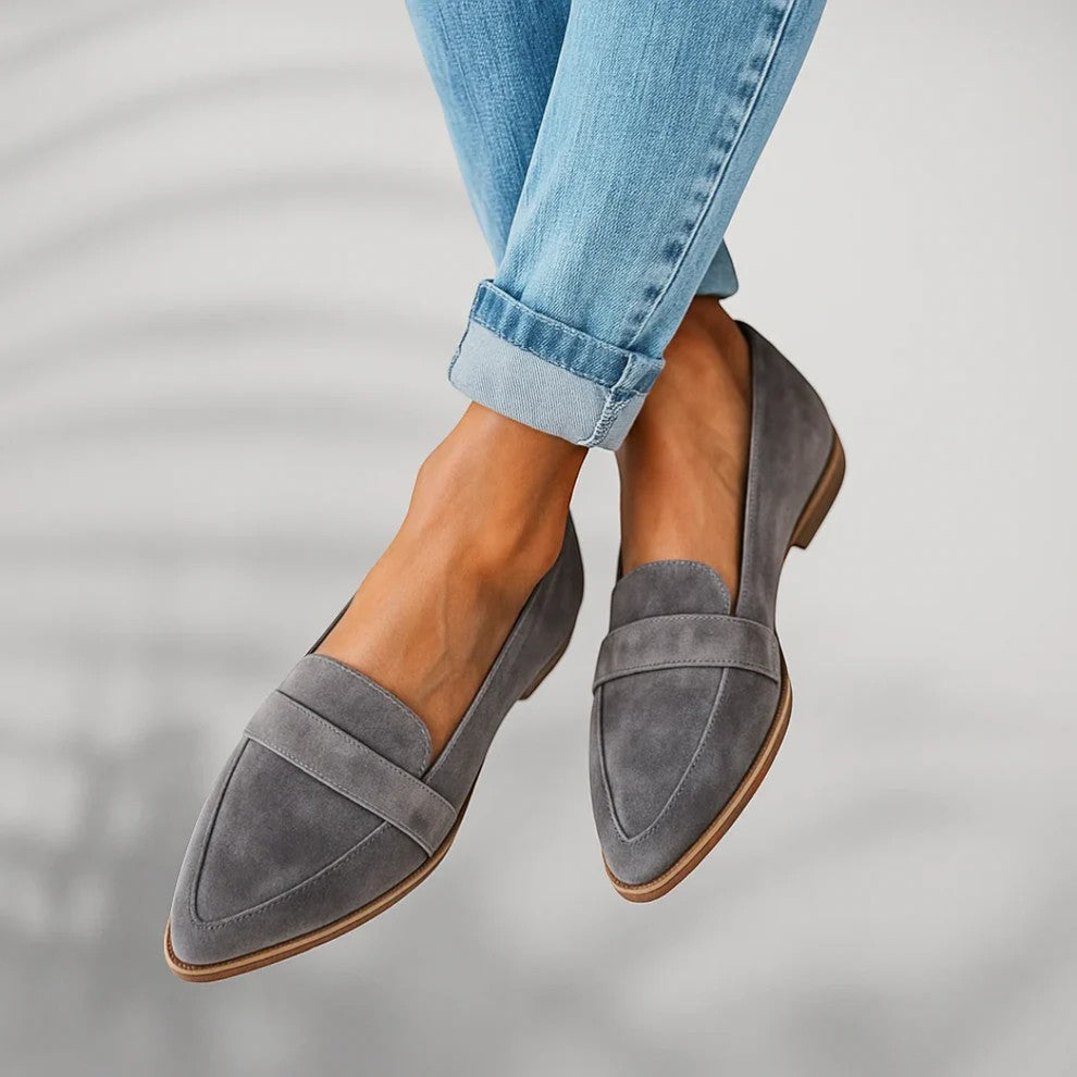 Caitlyn | Women's Stylish Suede Pointed Toe Wedge Loafers