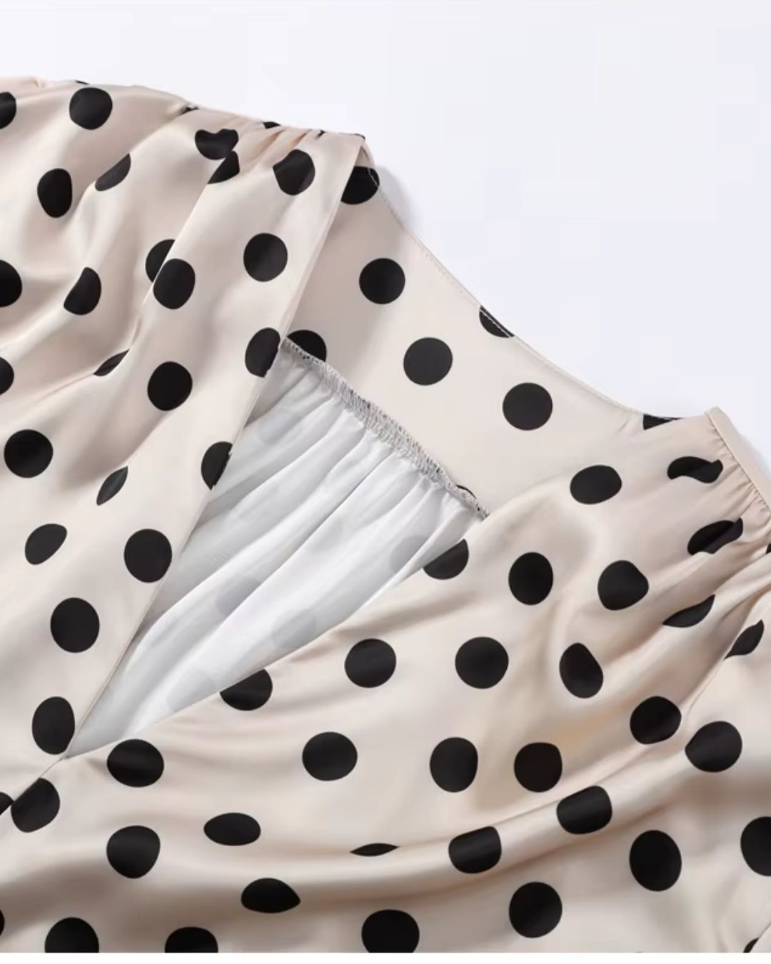 Kea | Women's Polka Dot Tie Neck Maxi Dress