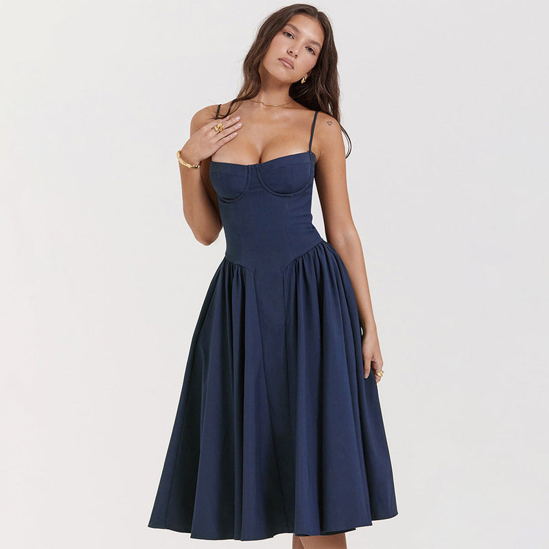 Lethabo | Sweetheart Corset Pleated Midi Dress