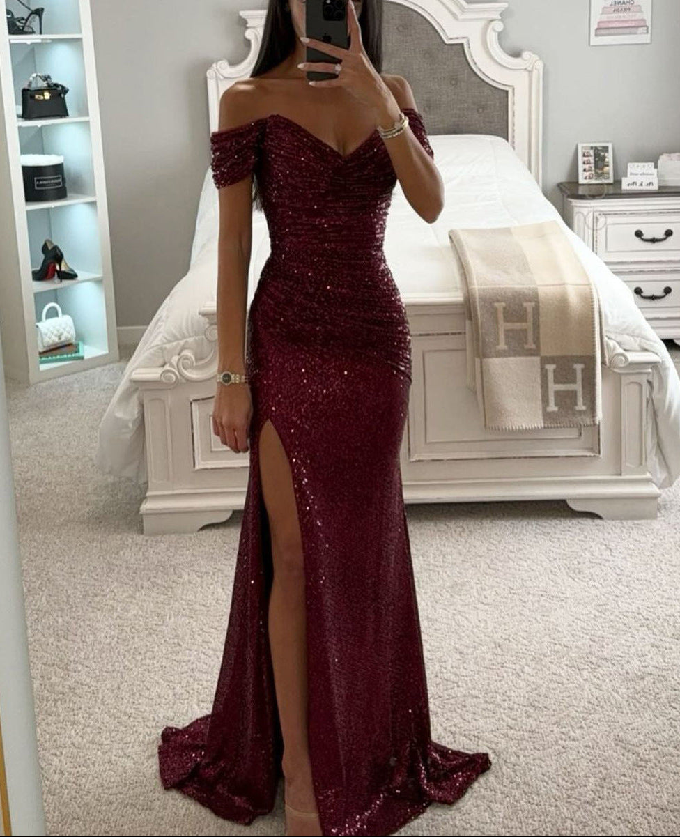Lindiwe | Women's Off Shoulder Sequin Maxi Dress