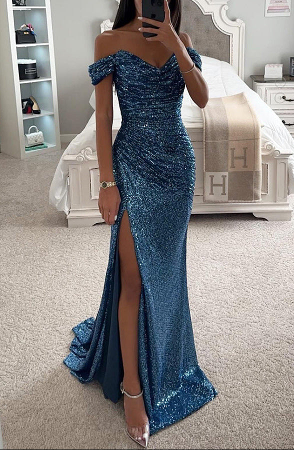 Lindiwe | Women's Off Shoulder Sequin Maxi Dress