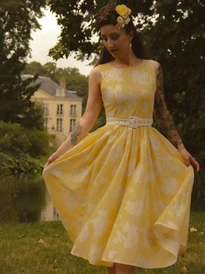 Eleanor | Women's Floral Sleeveless Midi Dress