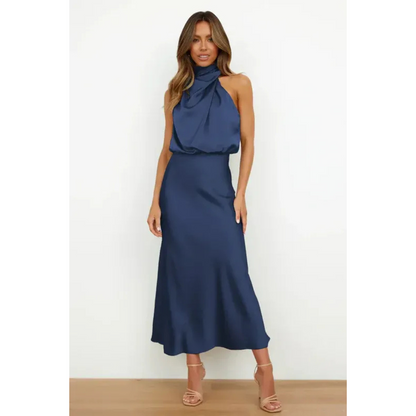Refilwe | Satin Halter Neck Maxi Dress