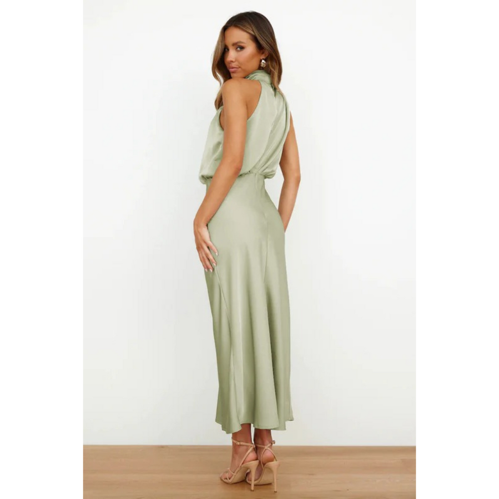 Refilwe | Satin Halter Neck Maxi Dress